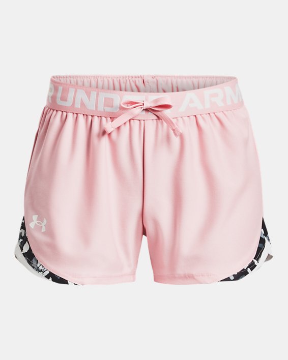 Girls' UA Play Up Tri-Color Shorts, Pink, pdpMainDesktop image number 0